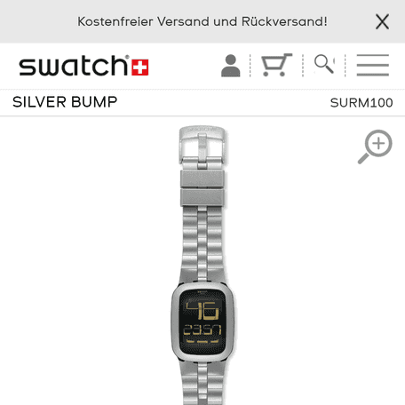 Screenshot Swatch Shop (on a simulated iPhone X)