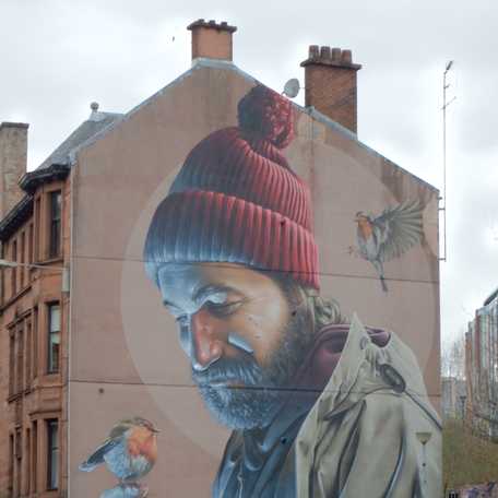Mural of St Mungo in Glasgow