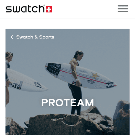 Screenshot Swatch Proteam (on a simulated iPhone X)